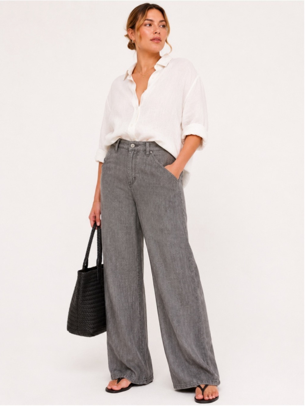 VANILIA Lightweight Trouser Faded Gray Black waist 42” X inseam 32”